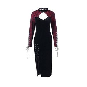 Spiderweb lace velvet dress